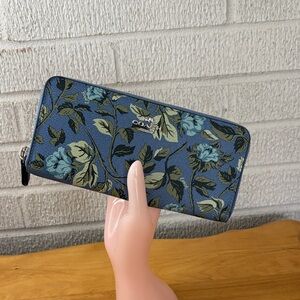 Coach Blue Floral Wallet